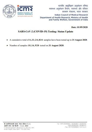 india coronavirus samples tested icmr 